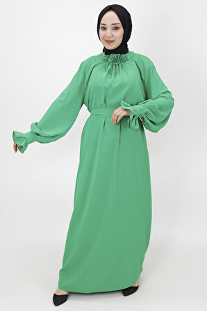 Çiçek Detaylı Salaş Elbise