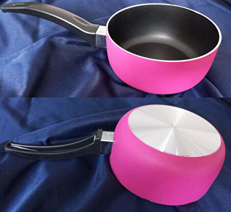 LÜX Teflon Sütlük cezve Kaçerola Sosluk Yumurta Haşlama Tavası 12 Cm 750 ml