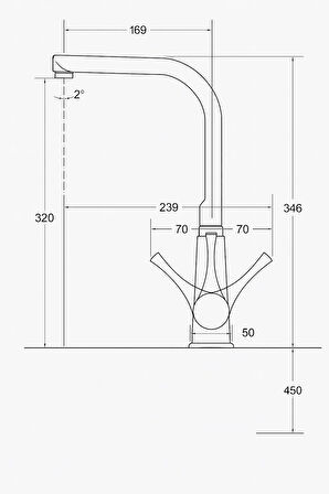 Sora Siyah Mutfak Evye Bataryası Çift Su Girişli Garantili 