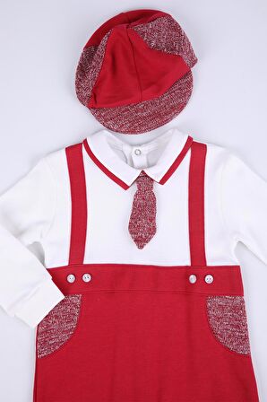Babyhola %100 Pamuk Şapkalı Uzun Kollu Erkek Bebek Çocuk Patikli Tulum Mevsimlik Baharlık Yenidoğan 2487