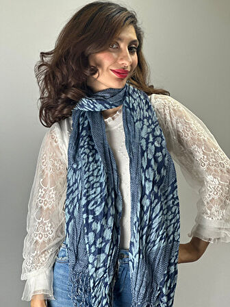 LEOPAR DESENLİ YUMUŞAK UNİSEX ŞAL FULAR 190X65 CM
