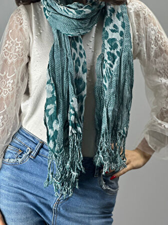 LEOPAR DESENLİ YUMUŞAK UNİSEX ŞAL FULAR 190X65 CM