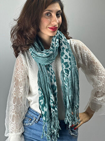 LEOPAR DESENLİ YUMUŞAK UNİSEX ŞAL FULAR 190X65 CM