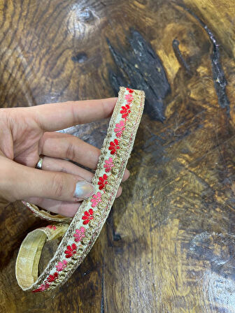 55X2 CM ÇİÇEK DESENLİ OSMANLI MOTİFLİ ŞERİT DİKİŞ AKSESUARI