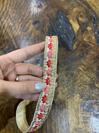 55X2 CM ÇİÇEK DESENLİ OSMANLI MOTİFLİ ŞERİT DİKİŞ AKSESUARI