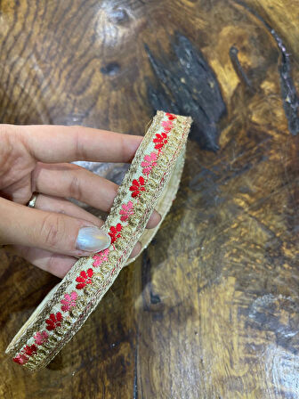 55X2 CM ÇİÇEK DESENLİ OSMANLI MOTİFLİ ŞERİT DİKİŞ AKSESUARI