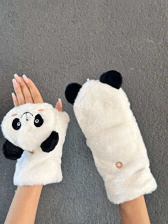 PELUŞ PANDA NAKIŞ İŞLEME KATLANIR PARMAK ELDİVEN