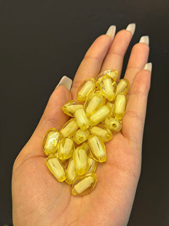 25 ADET 2 CM TRANSPARAN TASARIM PLASTİK BONCUK SET