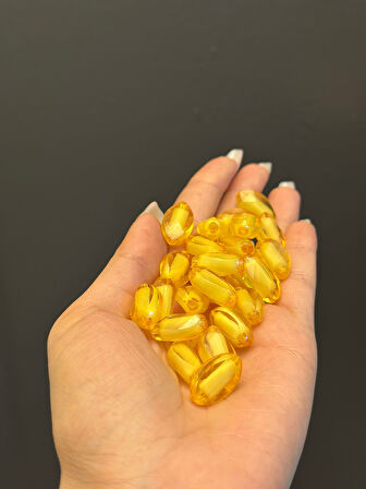 25 ADET 2 CM TRANSPARAN TASARIM PLASTİK BONCUK SET