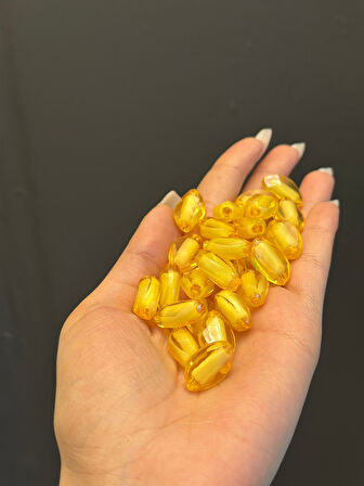 25 ADET 2 CM TRANSPARAN TASARIM PLASTİK BONCUK SET