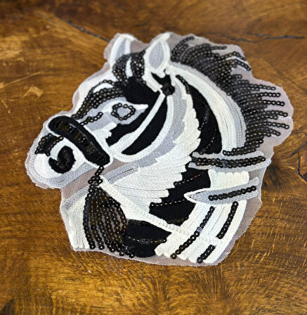 DOKUMA PAYETLİ AT ARMA DİKİŞ APLİKE 22X20 CM