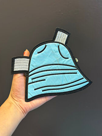 ÜTÜ İLE YAPIŞAN ŞAPKALI ARMA DİKİŞ APLİKE 16X15 CM