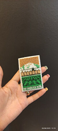 ÜTÜ İLE YAPIŞAN MANZARALI PUNCH DOKUMA ARMA DİKİŞ APLİKE 8X5 CM