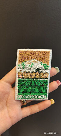 ÜTÜ İLE YAPIŞAN MANZARALI PUNCH DOKUMA ARMA DİKİŞ APLİKE 8X5 CM