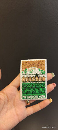 ÜTÜ İLE YAPIŞAN MANZARALI PUNCH DOKUMA ARMA DİKİŞ APLİKE 8X5 CM