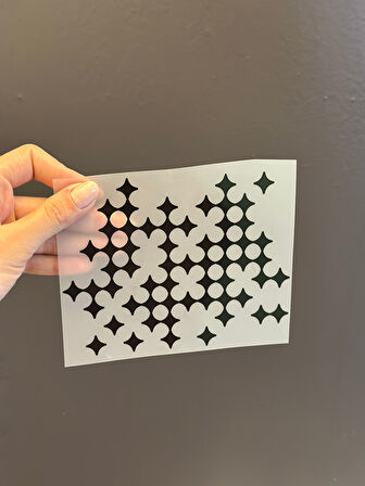 ÜTÜ İLE YAPIŞAN 2 Lİ SİYAH DESENLİ TRANSFER BASKI ARMA 20X20 CM