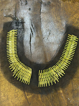 SARI BONCUK İŞLEME TASARIM YAKA DİKİŞ APLİKE 25X7 CM