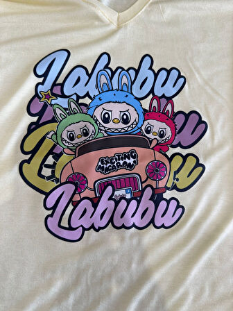 ÜTÜ İLE YAPIŞAN LABUBU TRANSFER BASKI ARMA 22X21 CM