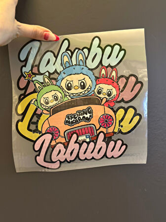 ÜTÜ İLE YAPIŞAN LABUBU TRANSFER BASKI ARMA 22X21 CM