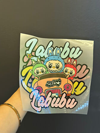 ÜTÜ İLE YAPIŞAN LABUBU TRANSFER BASKI ARMA 22X21 CM