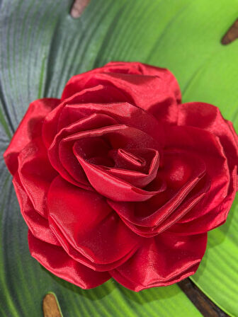 SATEN KABARTMA ÇİÇEK GİYİM DİKİŞ AKSESUARI ABİYE AKSESUARI ÇAP 22 CM