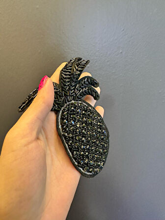 24X10 CM BONCUK ZİRKON TAŞ İŞLEME ANANAS ARMA DİKİŞ APLİKE