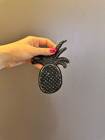 24X10 CM BONCUK ZİRKON TAŞ İŞLEME ANANAS ARMA DİKİŞ APLİKE