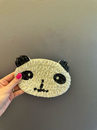 17X13 CM BONCUK İŞLEME PANDA ARMA DİKİŞ APLİKE