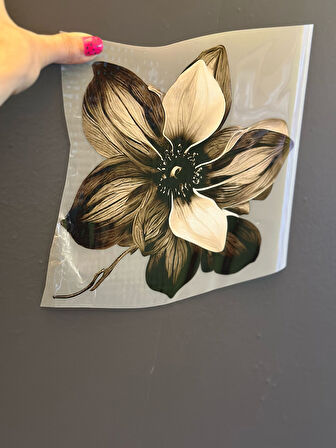 23 CM ÜTÜ İLE YAPIŞAN TRANSFER BASKI ÇİÇEK ARMA