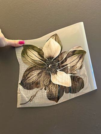 23 CM ÜTÜ İLE YAPIŞAN TRANSFER BASKI ÇİÇEK ARMA