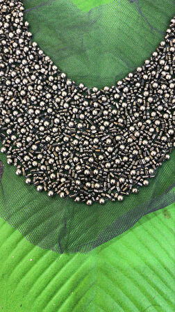 BONCUK İŞLEME TASARIM YAKA DİKİŞ APLİKE 33 CM