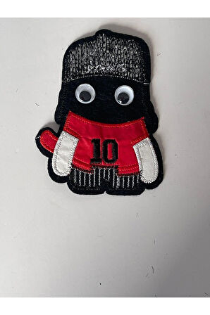 12X7 CM OYNAYAN GÖZLÜ DERİ ÇOCUK 10 NUMARA APLİKE