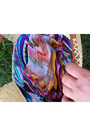 EL ÖRGÜSÜ İNCİ VE BONCUK TAŞLI ASKILI TASARIM KAĞIT İP PORTFOY CLUTCH  ÇANTA 27X21