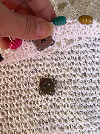 EL ÖRGÜSÜ NAZAR BONCUKLU 27X19CM ASKILI KAĞIT İP CLUTCH PORTFÖY ÇANTA