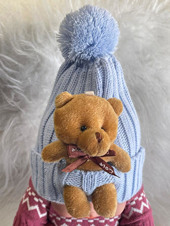 BEBEK AYICIKLI YUMUŞAK PONPONLU ÇOCUK BERE