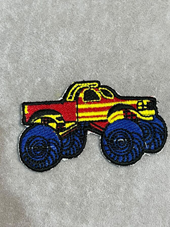 7X5 CM ÜTÜ İLE YAPIŞAN KIRMIZI ARABA APLİK ARMA YAMA