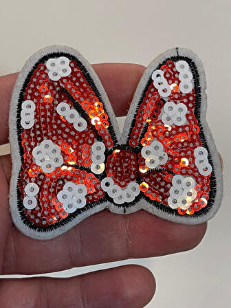 7X6 CM ÜTÜ İLE YAPIŞAN PUL PAYETLİ FİYONK KELEBEK APLİK ARMA YAMA AKSESUAR