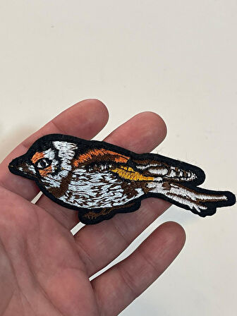 10X4 CM ÜTÜ İLE YAPIŞAN NAKIŞ İLEME KUŞ APLİK YAMA ARMA