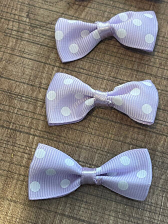 5X2 CM PUANTİYELİ MOR KURDELE KELEBEK FİYONK 8 ADET