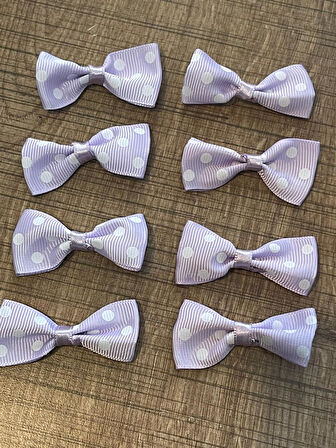5X2 CM PUANTİYELİ MOR KURDELE KELEBEK FİYONK 8 ADET