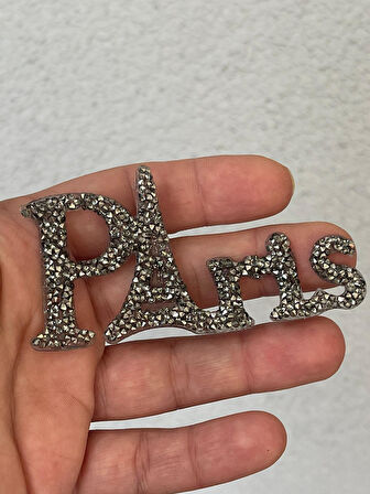 8X4 CM TAŞ İŞLEME PARİS ÜTÜ İLE YAPIŞAN APLİK YAMA ARMA AKSESUAR