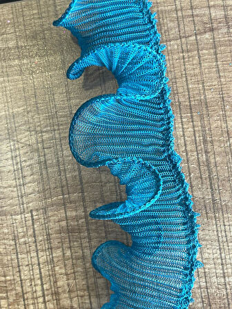 1 METRE 5 CM PETROL YEŞİLİ FIRFIRLI TÜL LASTİKLİ DİKİŞ GİYİM AKSESUARI APLİKE