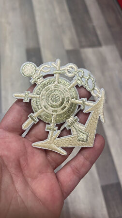 9X8 CM ÜTÜ İLE YAPIŞAN SİMLİ DENİZCİ ÇAPA ARMA YAMA DİKİŞ AKSESUARI APLİKE