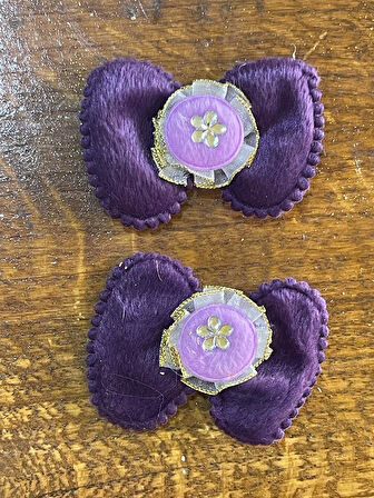 7X5 MOR TAŞLI 2 ADET FİYONK APLİKE DİKİŞ VE HOBİ AKSESUARI