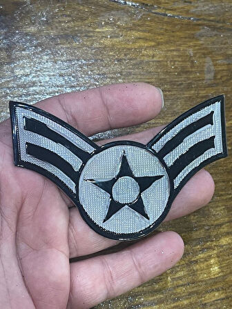 9X4 CM YILDIZLI ŞEFFAF APOLET ARMA DİKİŞ HOBİ ÇANTA AKSESUARI