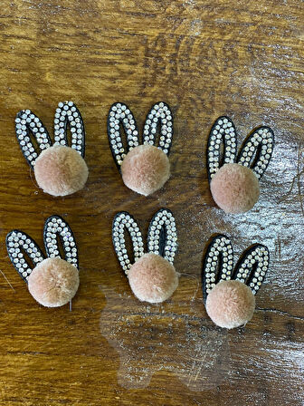 3 CM 6 ADET KEÇE TAŞLI TAVŞAN KULAĞI TOKA AKSESUAR AYAKKABI AKSESUAR APLİKE ARMA