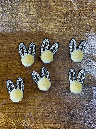 3 CM 6 ADET KEÇE TAŞLI TAVŞAN KULAĞI TOKA AKSESUAR AYAKKABI AKSESUAR APLİKE ARMA