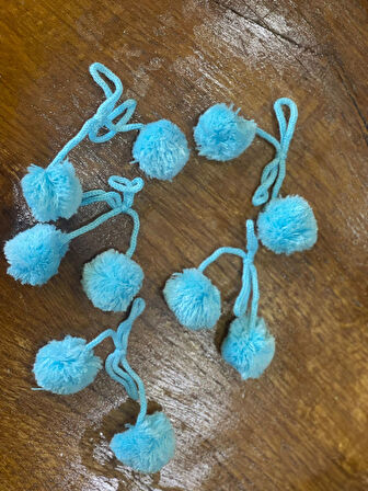 3 CM ÇAP 5 Lİ 10 PARÇALI RENKLİ PONPON ELBİSE GİYİM AKSESUAR ÇANTA BERE AKSESUAR