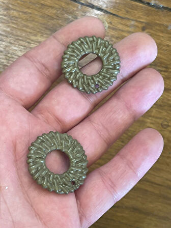 3 CM ÇAP 2 ADET HALKA KABARTMA KOLYE UCU KÜPE UCU TAKI MALZEMESİ