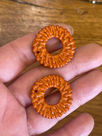 3 CM ÇAP 2 ADET HALKA KABARTMA KOLYE UCU KÜPE UCU TAKI MALZEMESİ